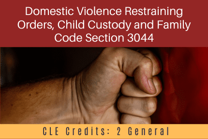 Domestic Violence Restraining Orders CLE