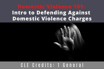 Domestic Violence 101 CLE